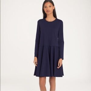 Cuyana Ponte Long Sleeve Dress in‎ Navy